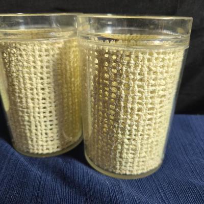 Wooden nut bowl with two wood candle holders a Interpur insulated carafe pitcher with four mugs