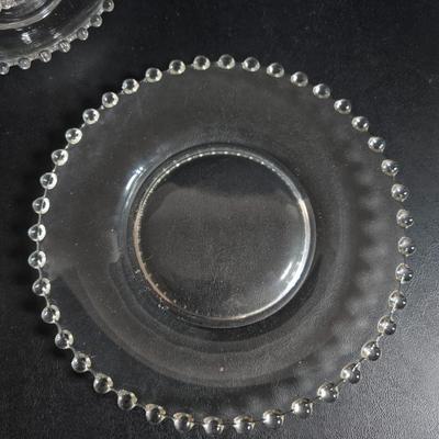 Imperial Glass Company Candlewick pattern setting for 4 - Mugs with saucers - Glasses and snack plates (1 of 2)