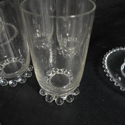 Imperial Glass Company Candlewick pattern setting for 4 - Mugs with saucers - Glasses and snack plates (2 of 2)