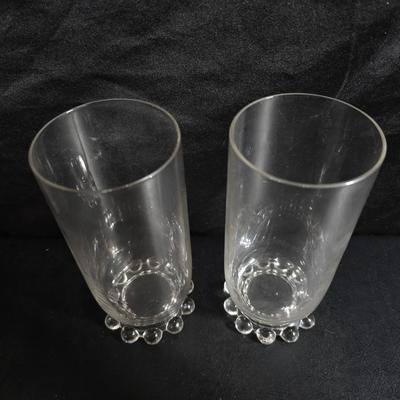 Imperial Glass Company Candlewick pattern - salt & pepper shakers -two tall glasses - three mugs with saucers - three snack plates -...