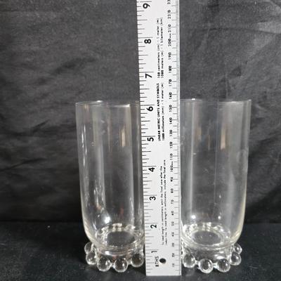 Imperial Glass Company Candlewick pattern - salt & pepper shakers -two tall glasses - three mugs with saucers - three snack plates -...