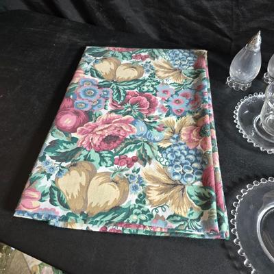 Imperial Glass Company Candlewick pattern - salt & pepper shakers -two tall glasses - three mugs with saucers - three snack plates -...