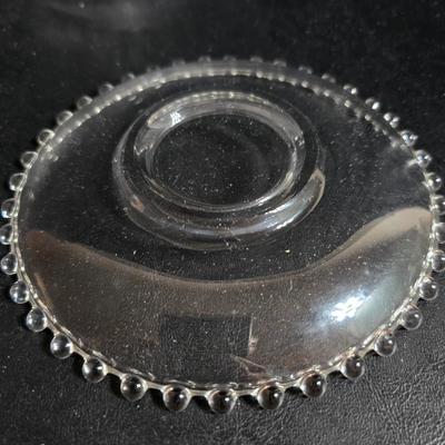 Imperial Glass Company Candlewick pattern - salt & pepper shakers -two tall glasses - three mugs with saucers - three snack plates -...