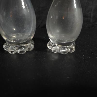 Imperial Glass Company Candlewick pattern - salt & pepper shakers -two tall glasses - three mugs with saucers - three snack plates -...