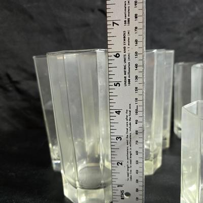 Set of 16 vintage Luminarc Octime octagonal drinking glasses - 6 of each size