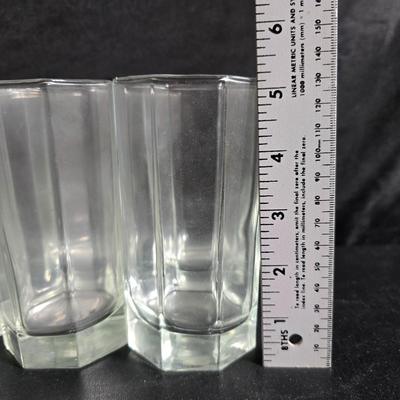 Set of 16 vintage Luminarc Octime octagonal drinking glasses - 6 of each size