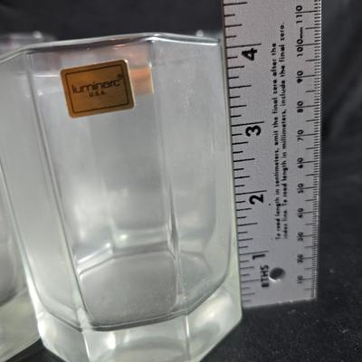 Set of 16 vintage Luminarc Octime octagonal drinking glasses - 6 of each size