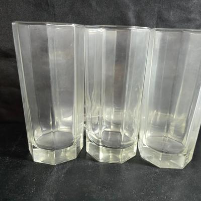 Set of 16 vintage Luminarc Octime octagonal drinking glasses - 6 of each size