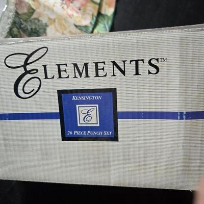 Brand new Elements Punchbowl set with 12 mugs
