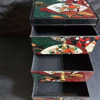 Asian themed Jewelry box - Bamboo hook - Mirror - makeup bags and more