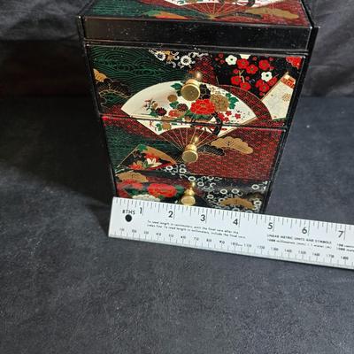 Asian themed Jewelry box - Bamboo hook - Mirror - makeup bags and more