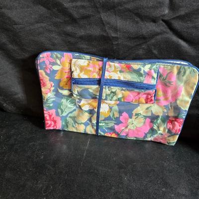 Dress shaped hanging organizer - Mirror - Nail care kit - Mini shaver - small trinket boxes - soap dispenser - and other hygiene makeup...