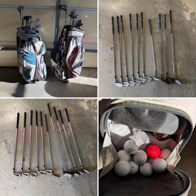 Fujikara & Mamiya Irons & Woods With Golf Bags (G-MG)