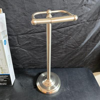 Free standing bathroom tissue holder - Over the door towel bars and closet organizing hooks