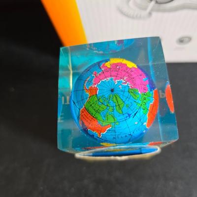 Brand new AT&T Corded answering system - atomic clock - with Notepads - World paper weight - and phone & addresses book