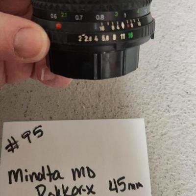 Sale Photo Thumbnail #858: Minolta Rokkor x 45 mm lens - orange writing