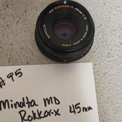 Sale Photo Thumbnail #857: Minolta Rokkor x 45 mm lens - orange writing