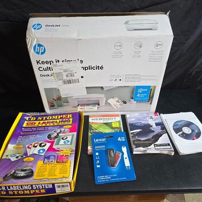 Brand new HP Desk Jet 2724 printer - Lexar 4GP USB Jump drive -and an assortment of computer software