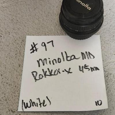 Sale Photo Thumbnail #865: Minolta Rokkor x 45 mm lens .. white writing