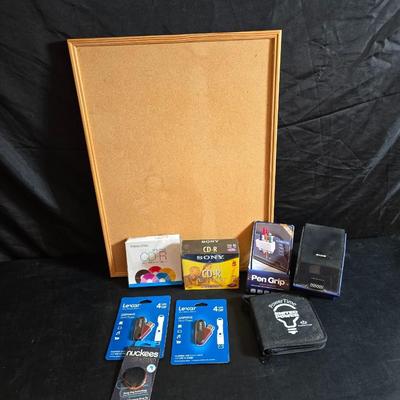 Two new Lexar 4GB USB Jump drives - CD-R Discs with cases - Bulletin board - nad more