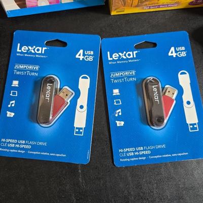 Two new Lexar 4GB USB Jump drives - CD-R Discs with cases - Bulletin board - nad more