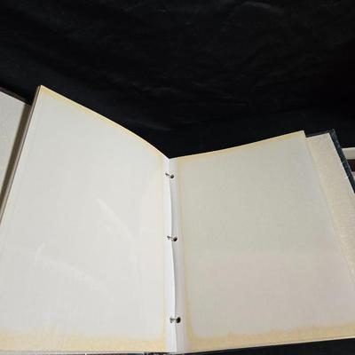 Four brand new matching picture frames with magnetic photo album and two candle holders