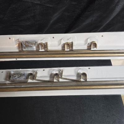 New curtain rods with sheer curtain panels and a new one rod pocket panel