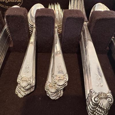 Reed & Barton Sterling Silver Flatware Set in Wooden Chest