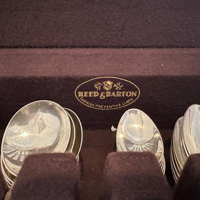 Reed & Barton Sterling Silver Flatware Set in Wooden Chest