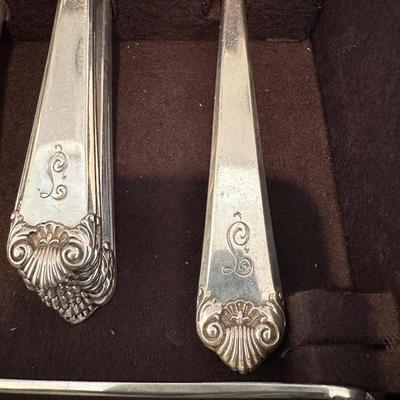 Reed & Barton Sterling Silver Flatware Set in Wooden Chest