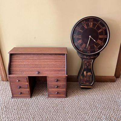 Miniature Roll Top Desk & Clock (BPR-RG)