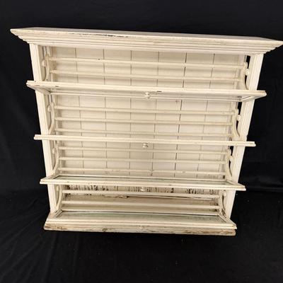 Distressed White Wood Cabinet With Flip-Down Doors (G-MG)