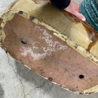 Trio of Large Glazed Plant Pots (G-RG)