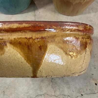 Trio of Large Glazed Plant Pots (G-RG)