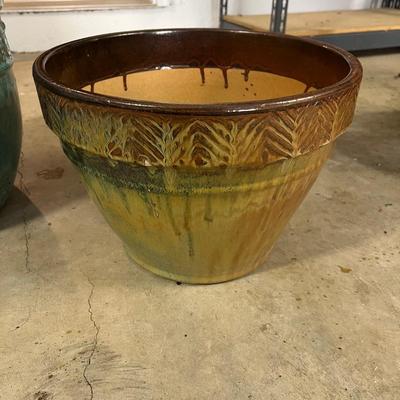 Trio of Large Glazed Plant Pots (G-RG)