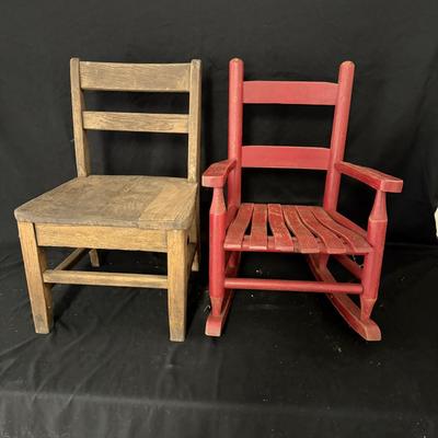 Wooden Child’s Rocker & Chair (G-MG)