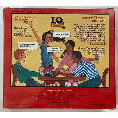 United States History I.Q. Games W/ Scorekeeper By Educational Insights Ages 8+