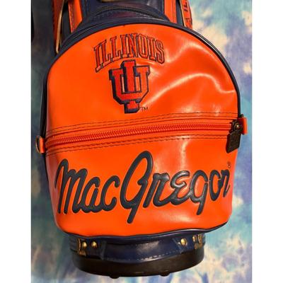 Vintage Fighting Illini Chief Illiniwek Golf Bag University Illinois Blue Orange