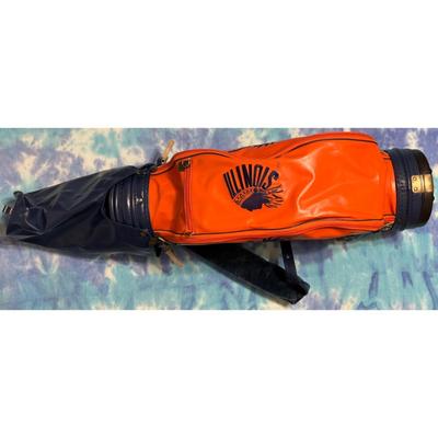 Vintage Fighting Illini Chief Illiniwek Golf Bag University Illinois Blue Orange