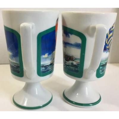 2 Vintage Sailboat Mugs - Ocean / Sailing / Yachting / Maritime / Nautical