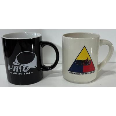 Vintage D-Day & Patton Museum, Fort Knox, Kentucky Ceramic Mugs WWII Army