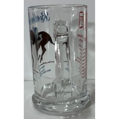 Vintage River Downs Racetrack "Spend a Buck" Glass Mug Horse Miller High Life