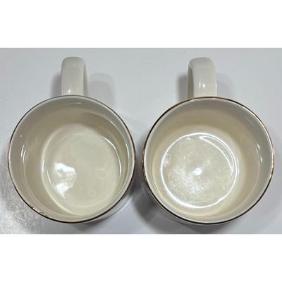 Cat Manzi & John Campbell The Meadowlands Harness Racing Vintage Ceramic Mugs NJ