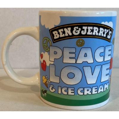 Ben & Jerry's Peace Love & Ice Cream Mug. Vermont. New England