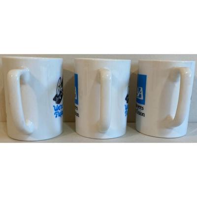 3 Vintage FAA Employees Credit Union "We're Flying High! Mugs Airplane Aviation