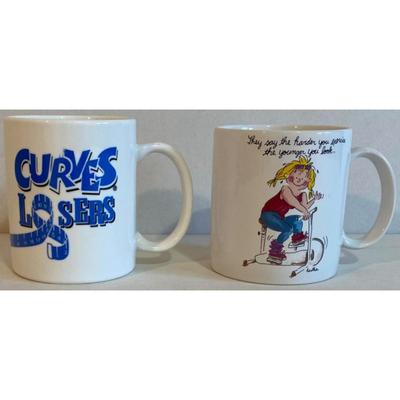 Happy Birthday Exercise Mug & Curves Losers Mug. Diet. Workout. Calories.