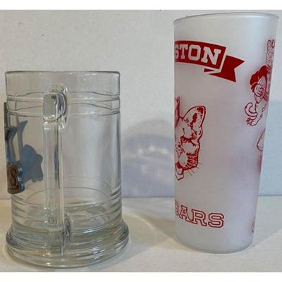 Houston Cougars Frosted Glass & Houston Astros Clear Glass Mug. NCAA / MLB