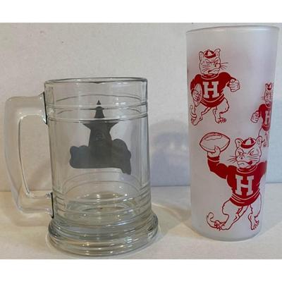 Houston Cougars Frosted Glass & Houston Astros Clear Glass Mug. NCAA / MLB