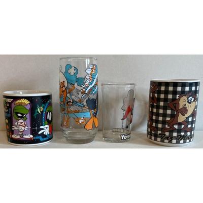 Looney Tunes Mugs & Glass: Daffy Duck, Tazmanian Devil, Bugs Bunny, Yosemite Sam