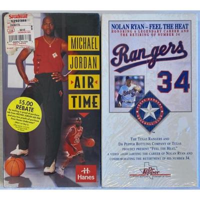 Nolan Ryan - Feel The Heat & Michael Jordan Air Time Sealed VHS Videotapes